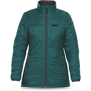DAKINE women's insulated jacket in teal, full-zip with stand collar and quilted panels