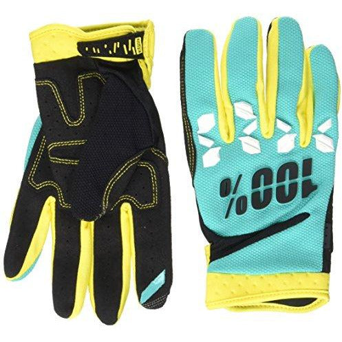 100% Airmatic Adult Leather/Textile Off-Road Motorcycle Gloves - Mint / 2X-Large