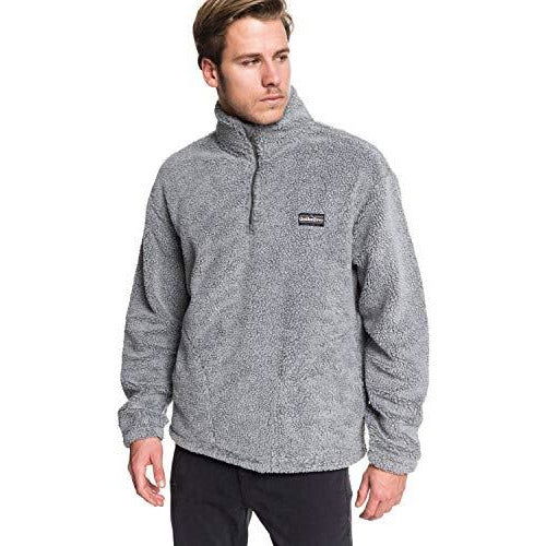 Quiksilver Mens Bogong Gum - Half-Zip Popcorn Sherpa Fleece for Men Half-Zip Popcorn Sherpa Fleece Black XXL