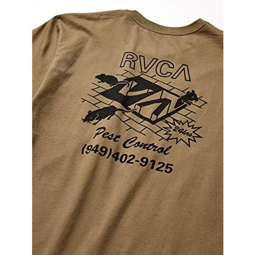 RVCA Men's PEST Control Short Sleeve Crew Neck Pocket T-Shirt, Cadet Green, S
