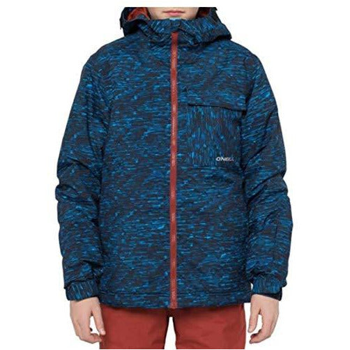 O'NEILL Boys Grid Snow Jacket Size 12 Blue AOP