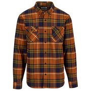 Men’s plaid flannel jersey button-up shirt with two chest flap pockets