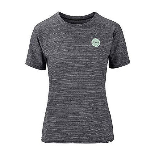 Women’s loose-fit short-sleeve T-shirt, dark heather black, small chest logo patch