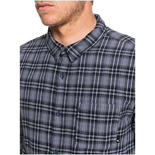 Quiksilver Mens Inca Gold Check Long Sleeve Shirt Blue M