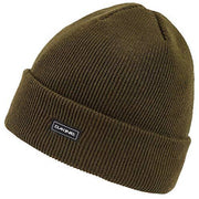 Dakine Andy Merino beanie in dark olive knit, folded cuff with Dakine patch
