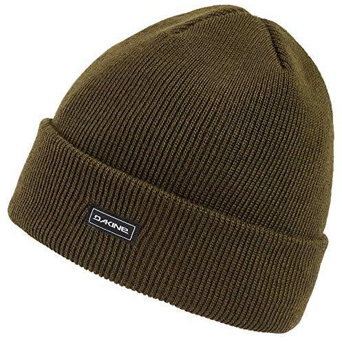 Dakine Andy Merino beanie in dark olive knit, folded cuff with Dakine patch