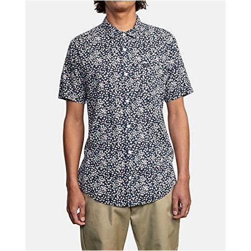 RVCA Men's Spring Short Sleeve Woven Button Up