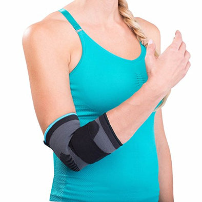 DonJoy Advantage DA161ES02-BLK-S Deluxe Elastic Elbow for Sprains, Strains, Golfer's and Tennis Elbow, Swelling, Black, Small 8", 9"