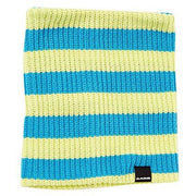 Dakine knit beanie with horizontal azure and sunny stripes and folded cuff
