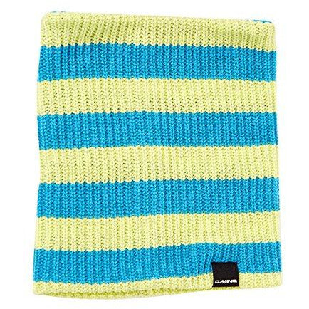 Dakine knit beanie with horizontal azure and sunny stripes and folded cuff