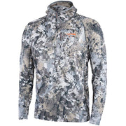 Men's lightweight hunting hoody with hood and front zip, digital camo pattern