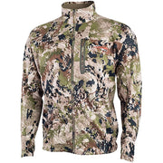 Men's mountain windstopper jacket in Optifade Subalpine camouflage, full-zip stand collar