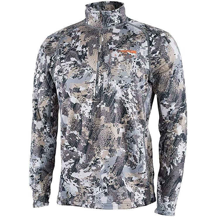 SITKA Gear Men's Core Midweight Zip-T Quick-Dry Odor-Free Long Sleeve Hunting Shirt, Optifade Elevated II, Medium