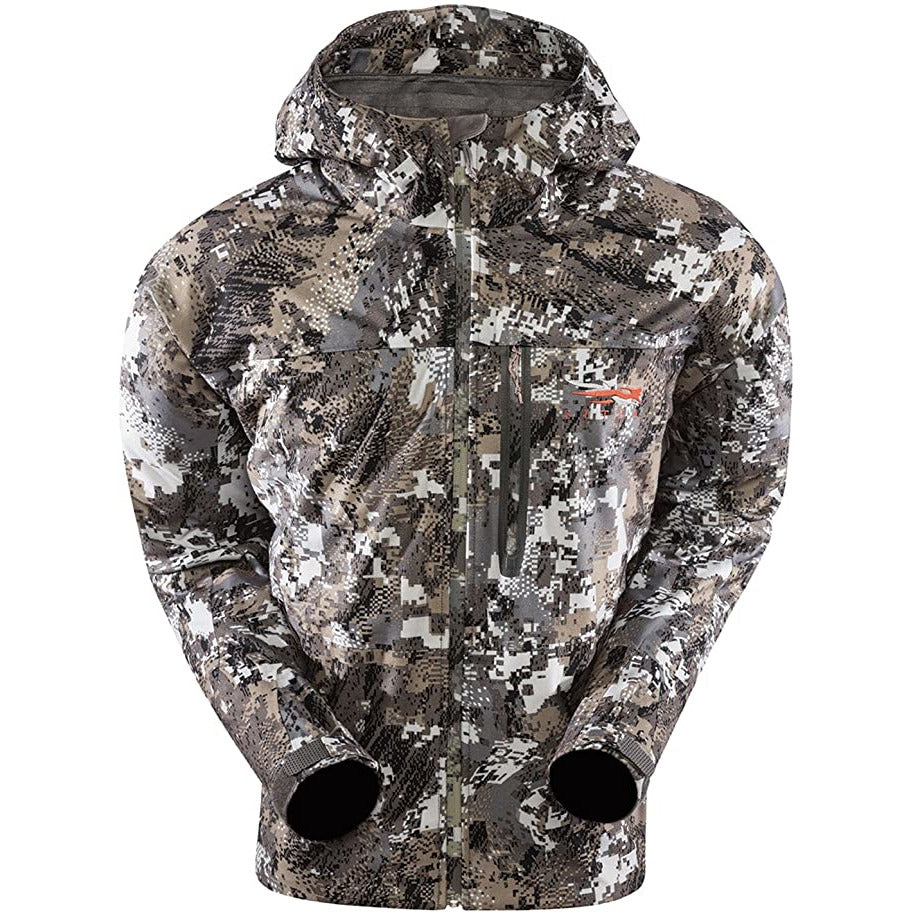 SITKA Gear downpour jacket in Optifade camouflage, hooded full-zip with front pockets