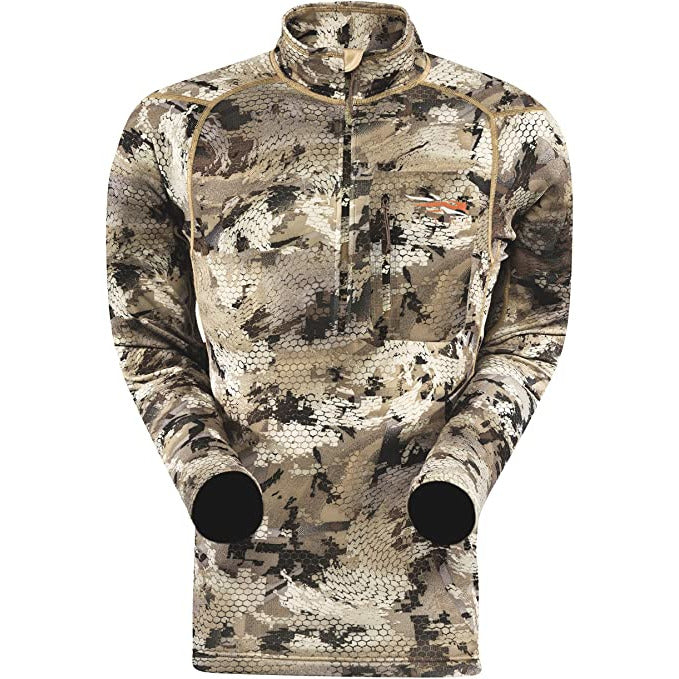 SITKA Gear Men's Core Midweight Zip-T Quick-Dry Odor-Free Long Sleeve Hunting Shirt, Optifade Waterfowl Marsh, Large